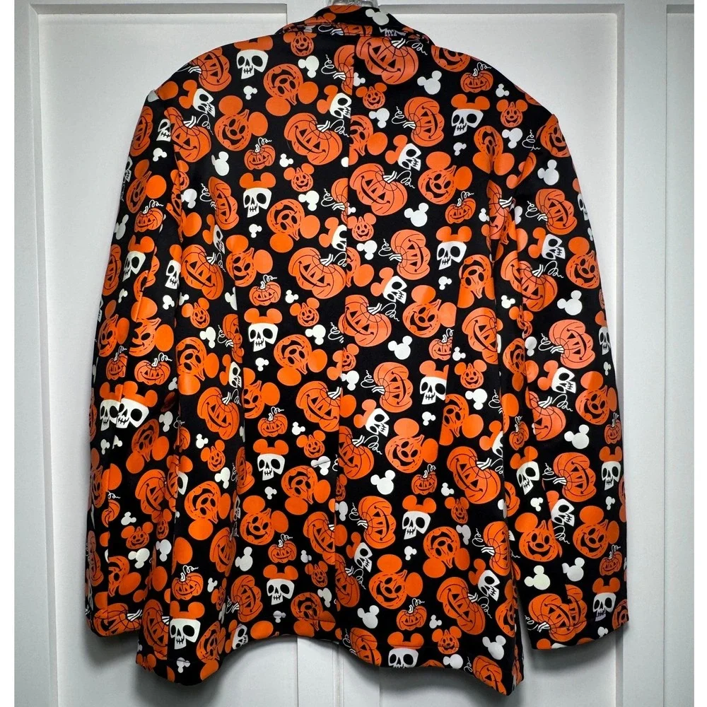 Disney Parks Men's S Glow in the Dark Halloween‎ Pumpkin Mickey Blazer Jacket